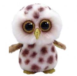 PELUCHE TY BEANIE BOOS - WHOOLIE LE HIBOU BLANC ET MARRON PETIT 6